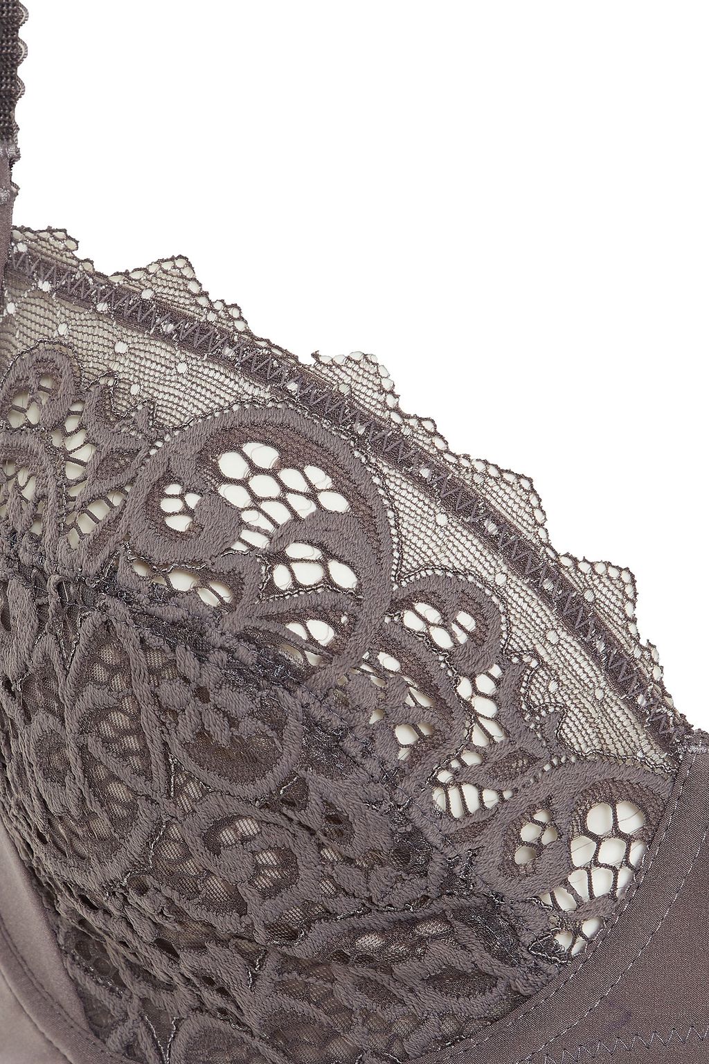 WACOAL Crepe de chine, lace and mesh underwired bra