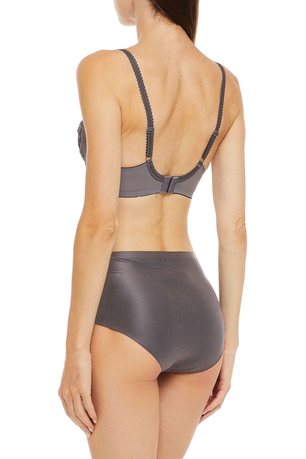 WACOAL Crepe de chine, lace and mesh underwired bra