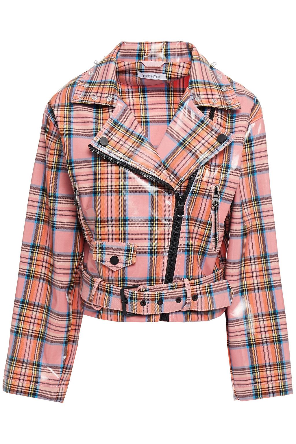 checkered biker jacket