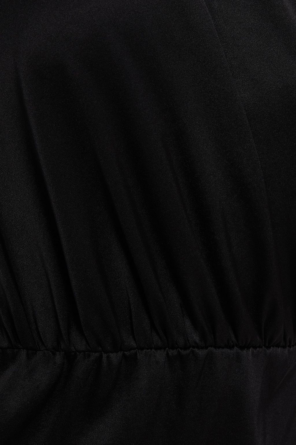 RETROFÊTE Neva one-shoulder ruched stretch-silk satin mini dress