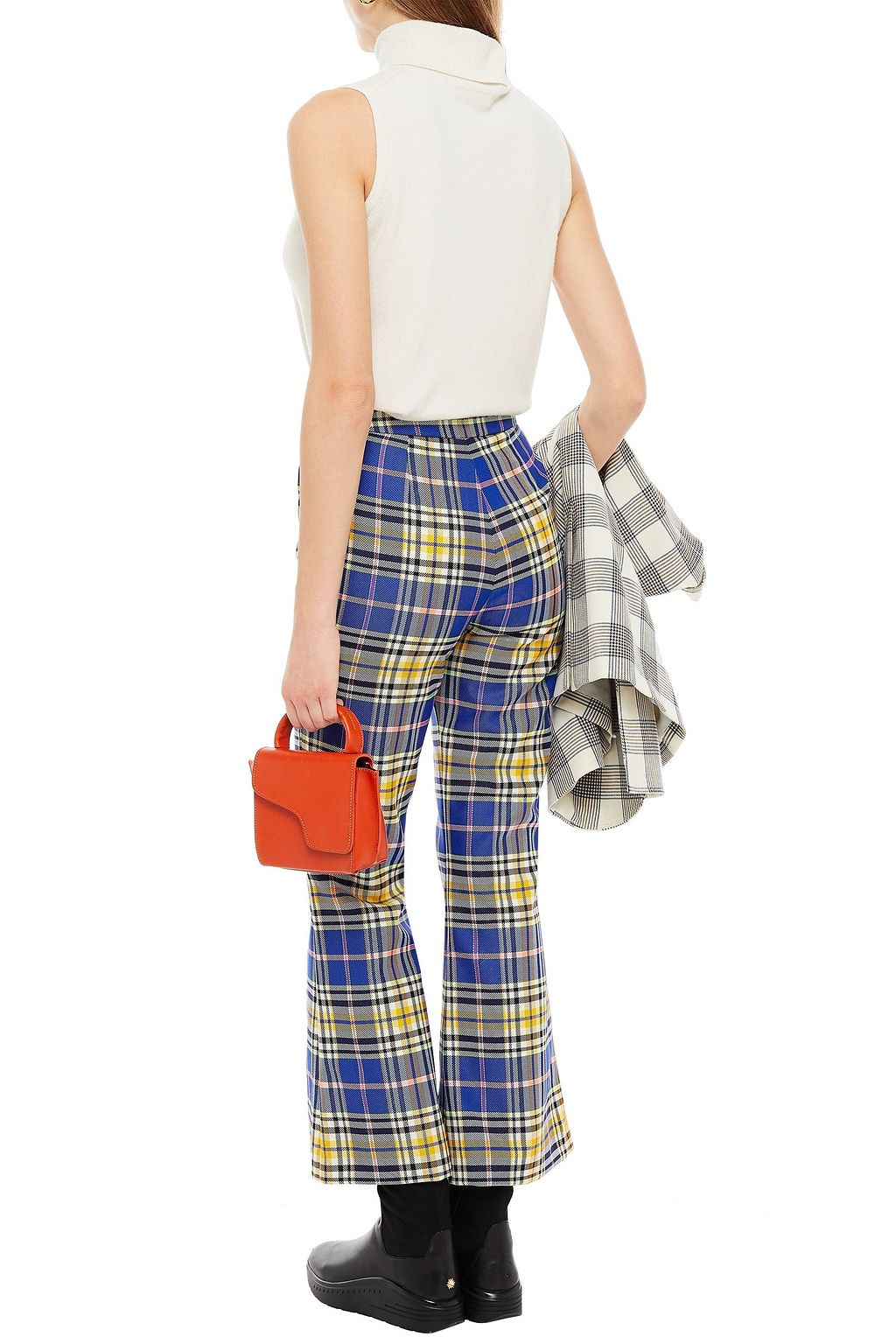 VIVETTA Checked twill flared pants