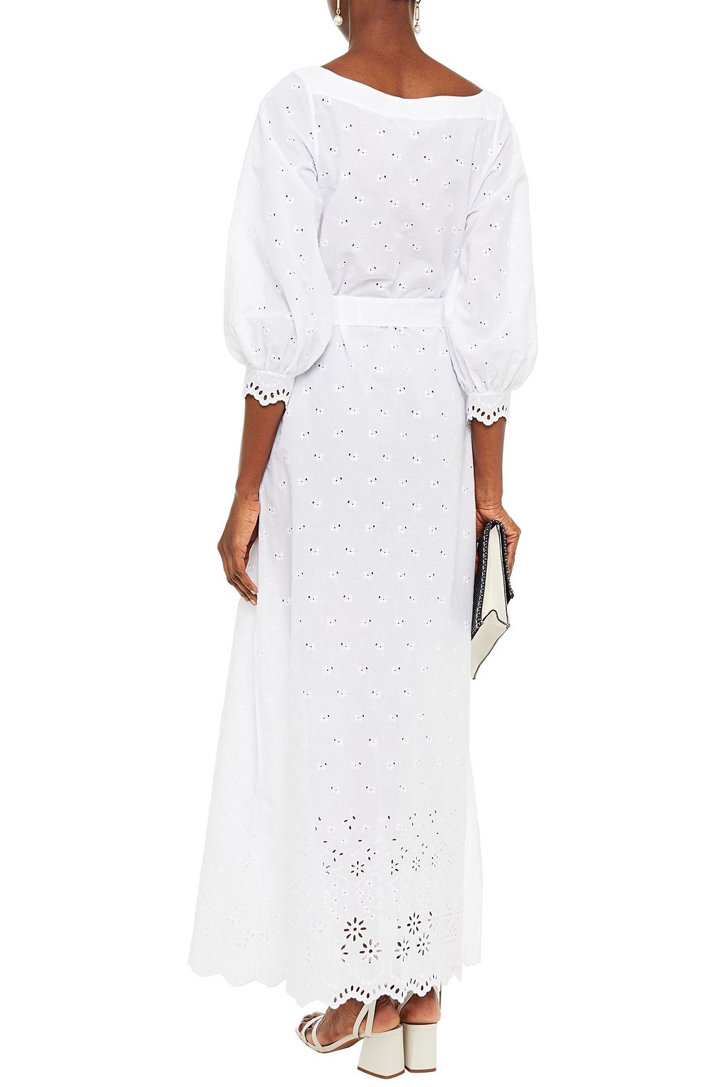 I.D. SARRIERI Broderie anglaise cotton maxi dress