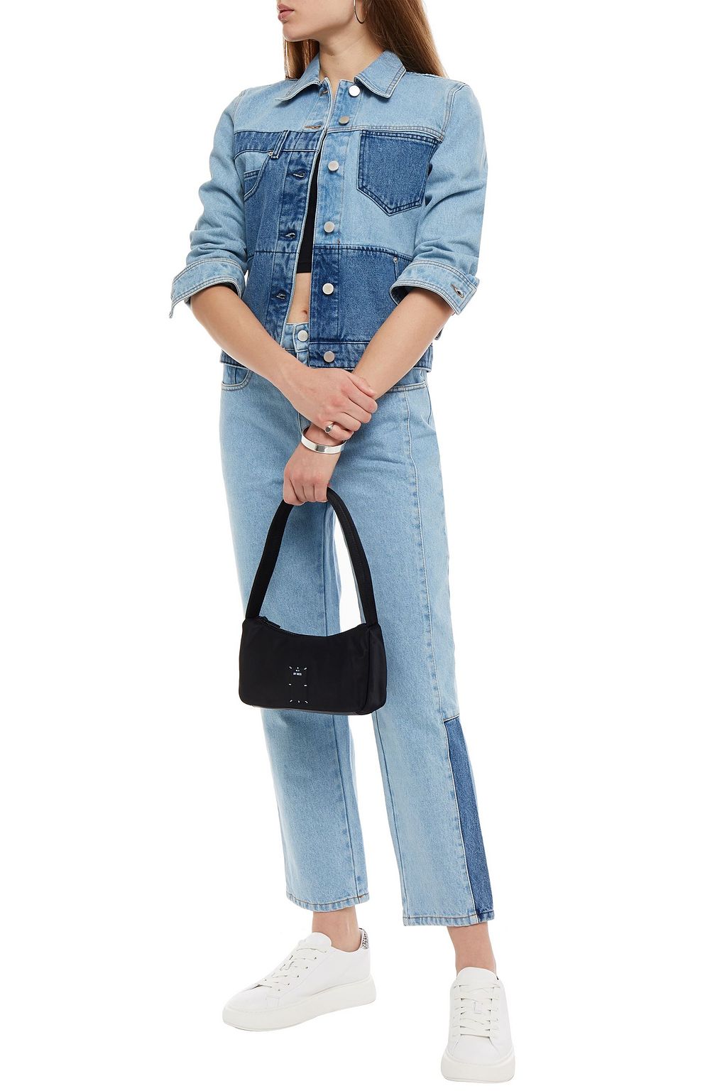 two tone high waisted jeans