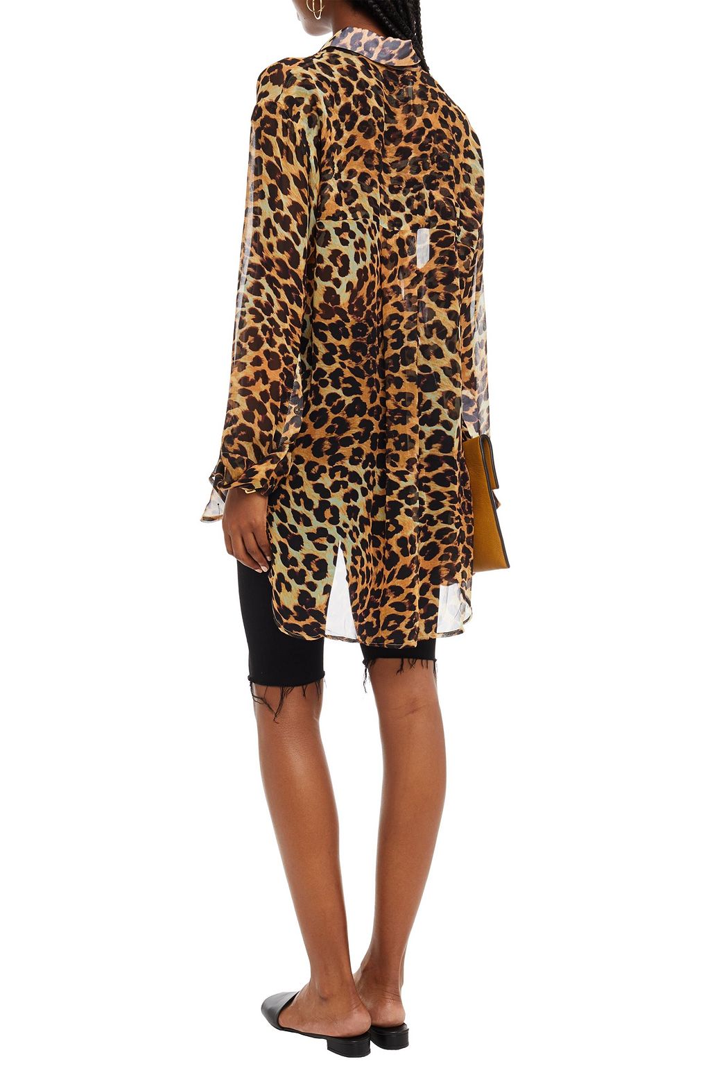 WE ARE LEONE Leopard-print silk-georgette shirt