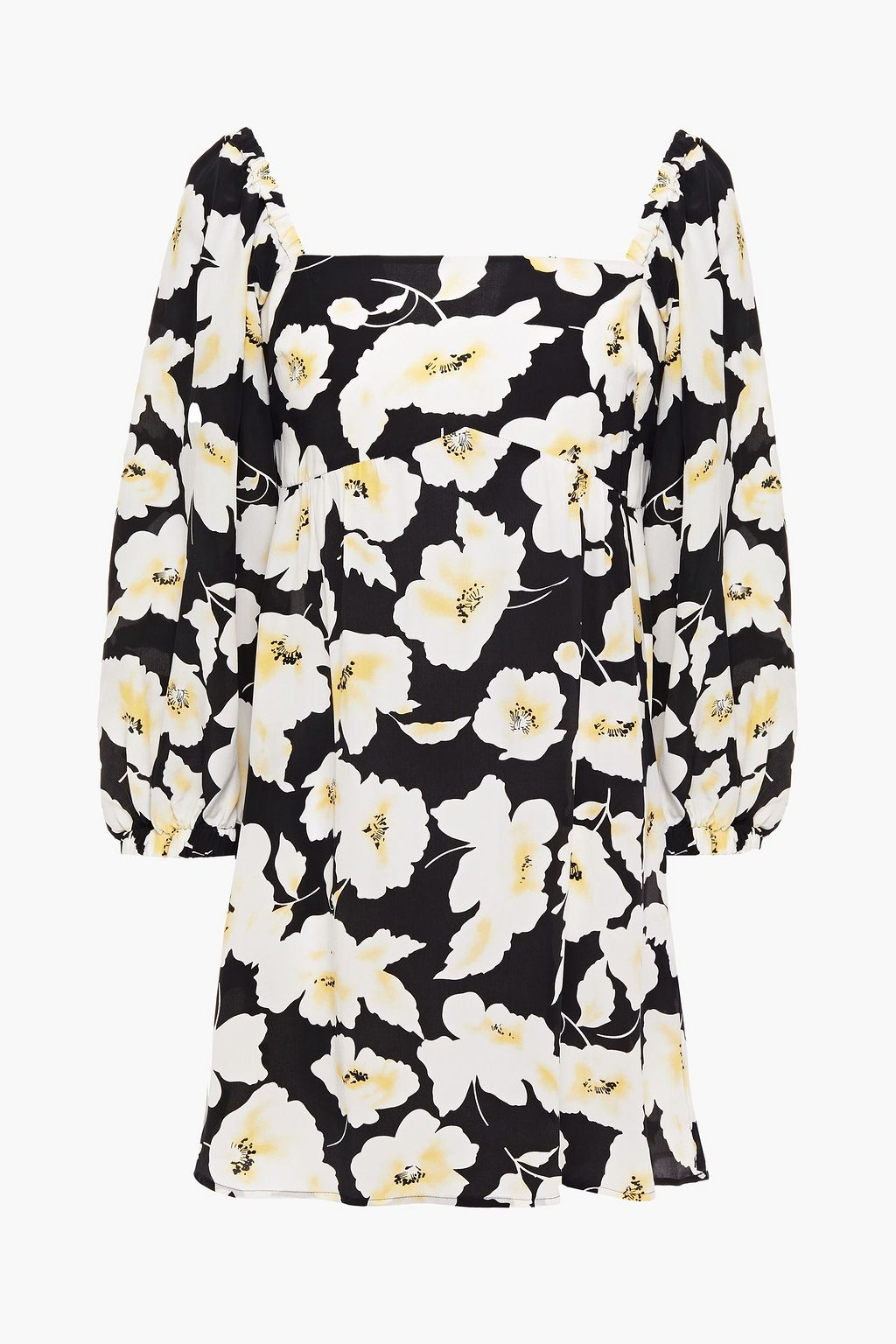 BA&SH Fire gathered floral-print crepe de chine mini dress | THE OUTNET