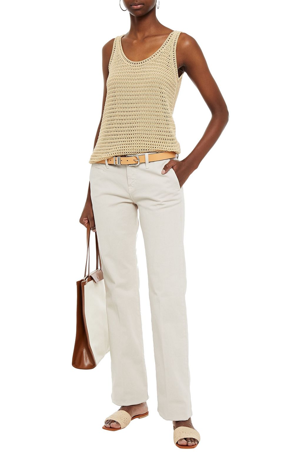 BA&SH Ross cotton-blend twill bootcut pants