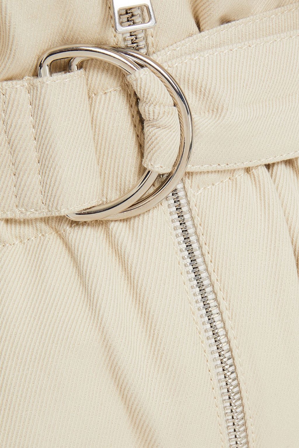 BA&SH Andrea belted cotton and linen-blend twill straight-leg pants