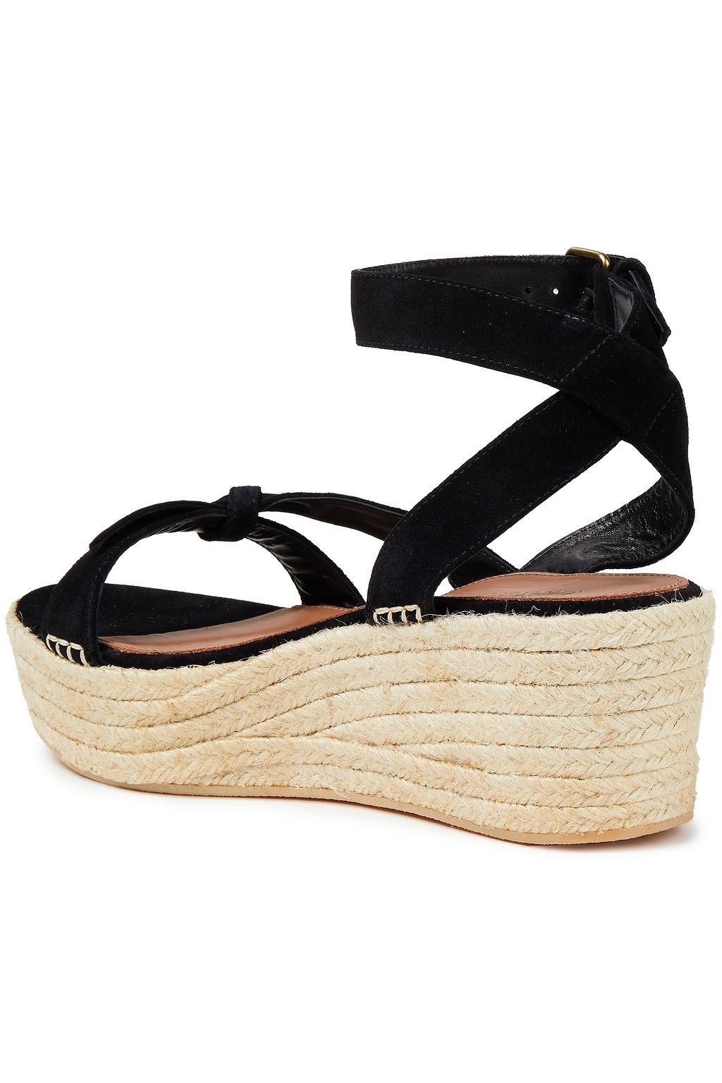 BA&SH Candella knotted suede espadrille wedge sandals