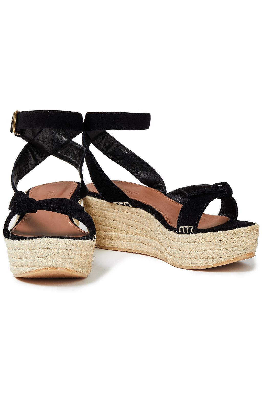 BA&SH Candella knotted suede espadrille wedge sandals