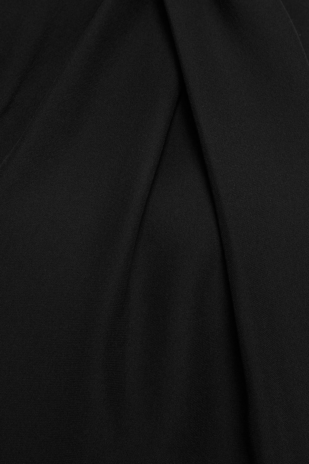 MCQUEEN Draped crystal-embellished crepe midi dress