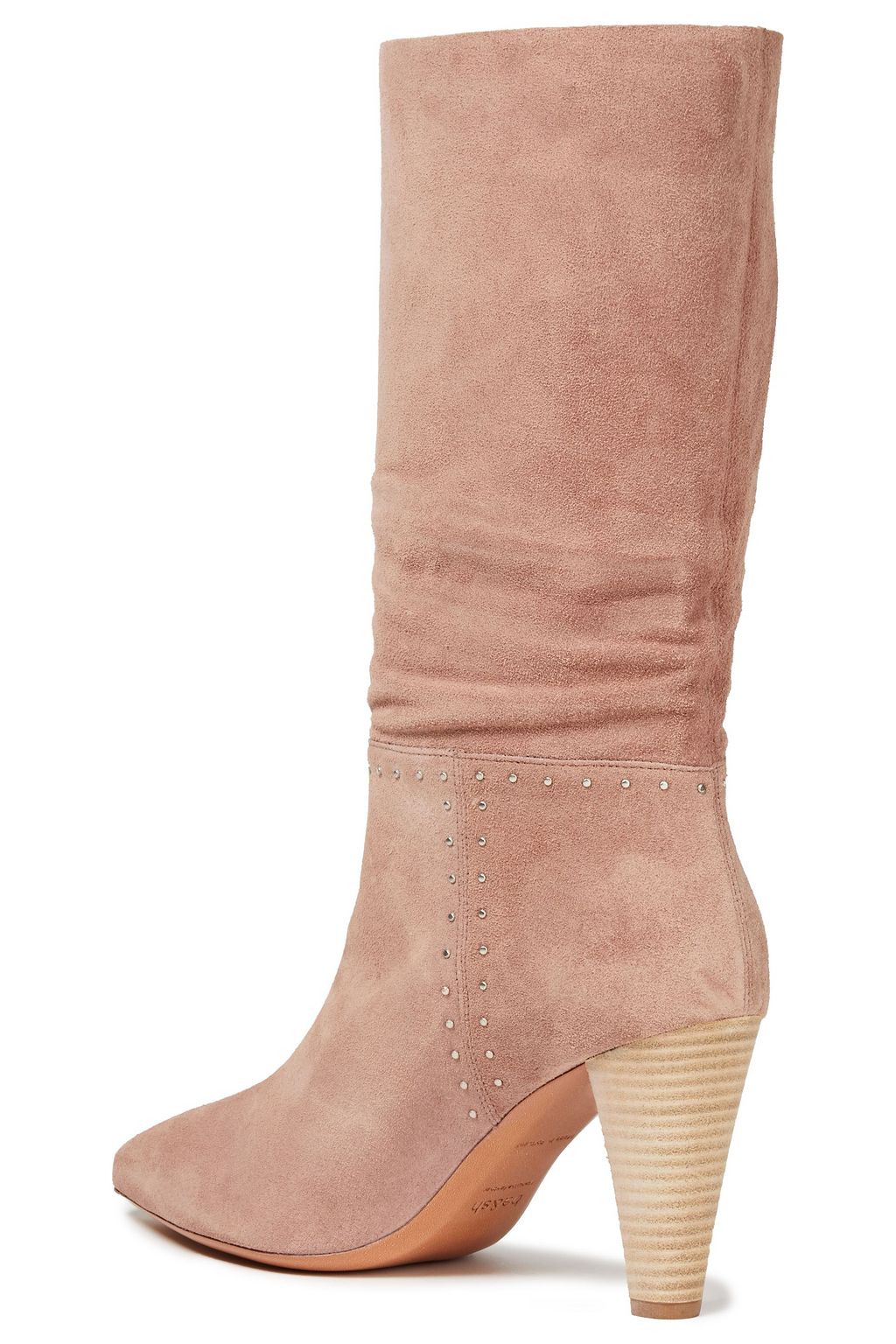 BA&SH Clem gathered studded suede boots