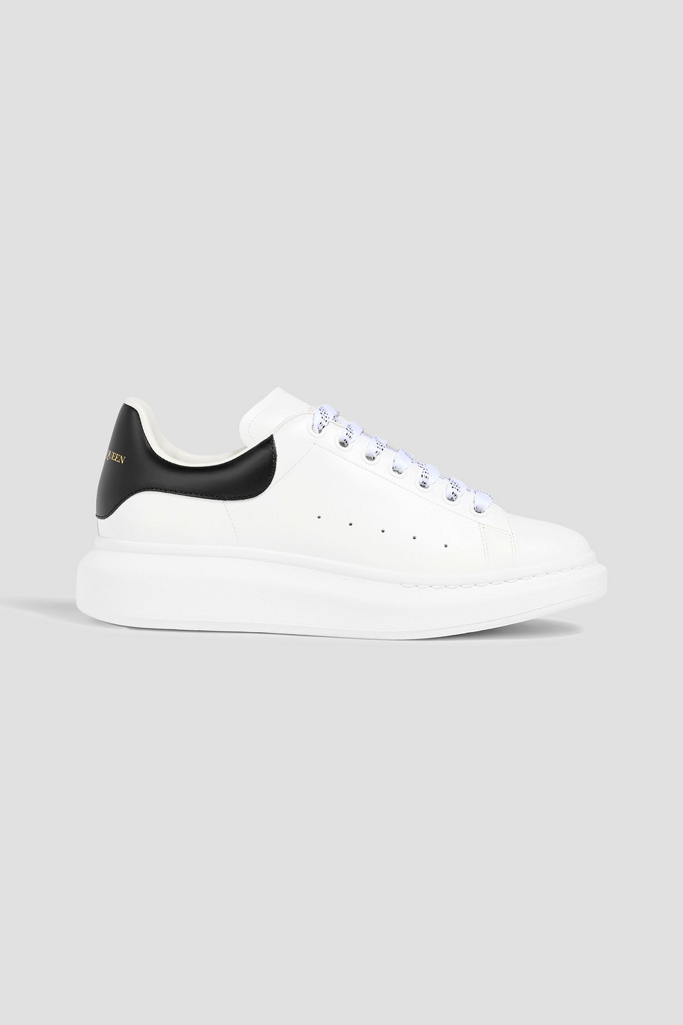 Alexander Mcqueen Men White And Black Low-top Sneakers With Chunky Sole And Contrasting Heel Tab In