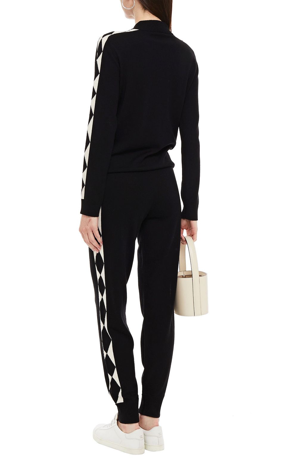 BELLA FREUD Harlequin intarsia wool track pants