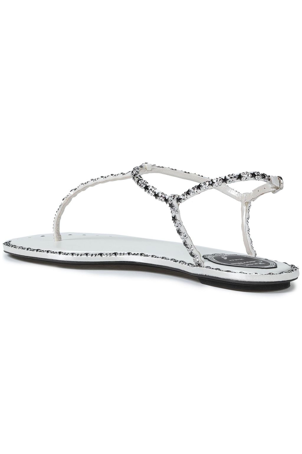 RENE' CAOVILLA Diana crystal-embellished satin sandals