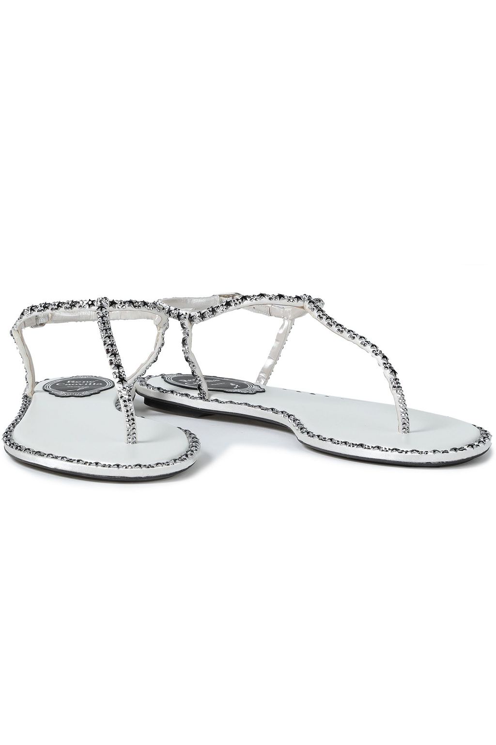 RENE' CAOVILLA Diana crystal-embellished satin sandals