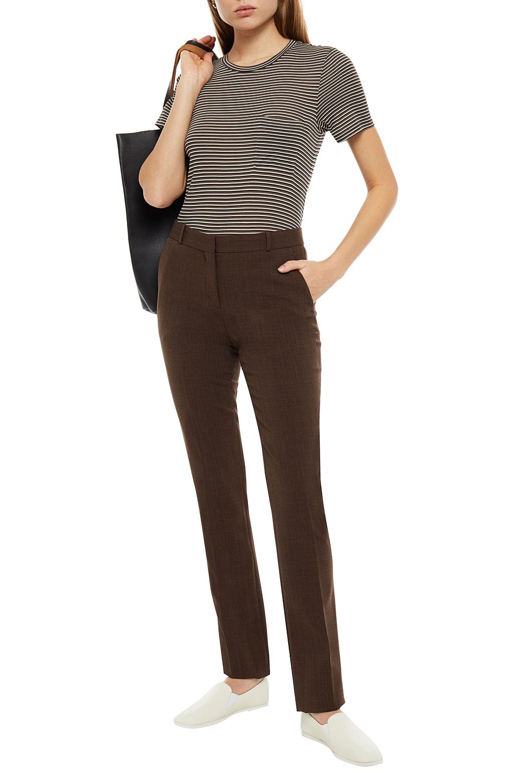 THEORY Striped modal-jersey T-shirt