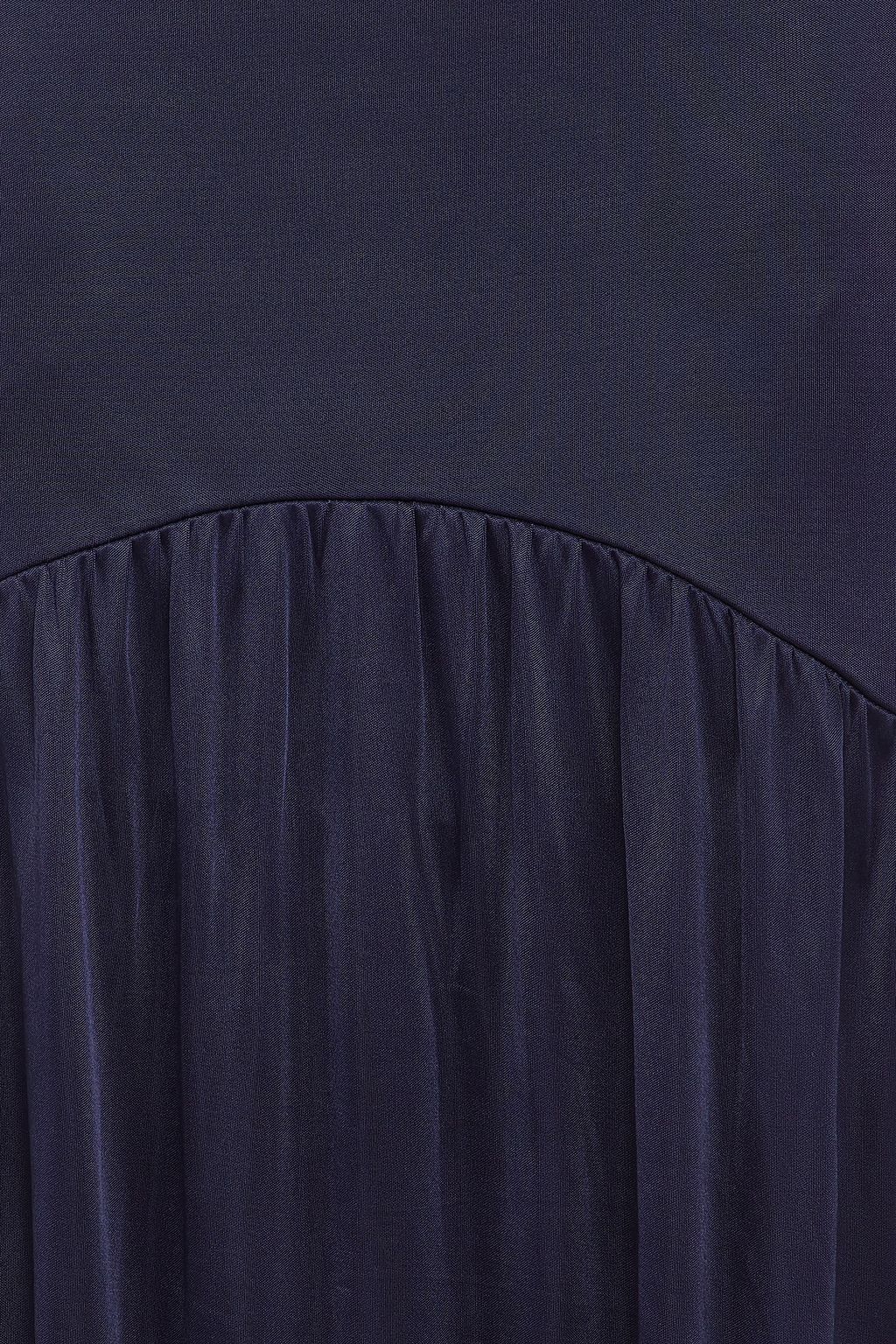 RODEBJER Vega gathered satin-jersey midi skirt
