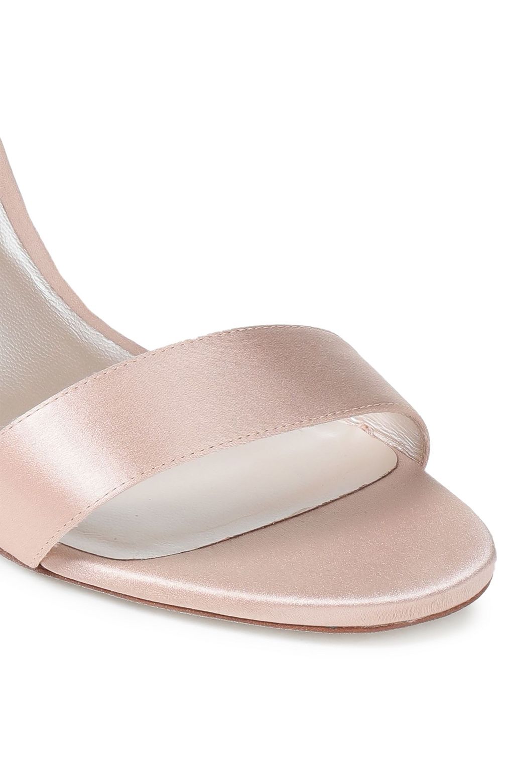 RENE' CAOVILLA Crystal-embellished two-tone satin sandals