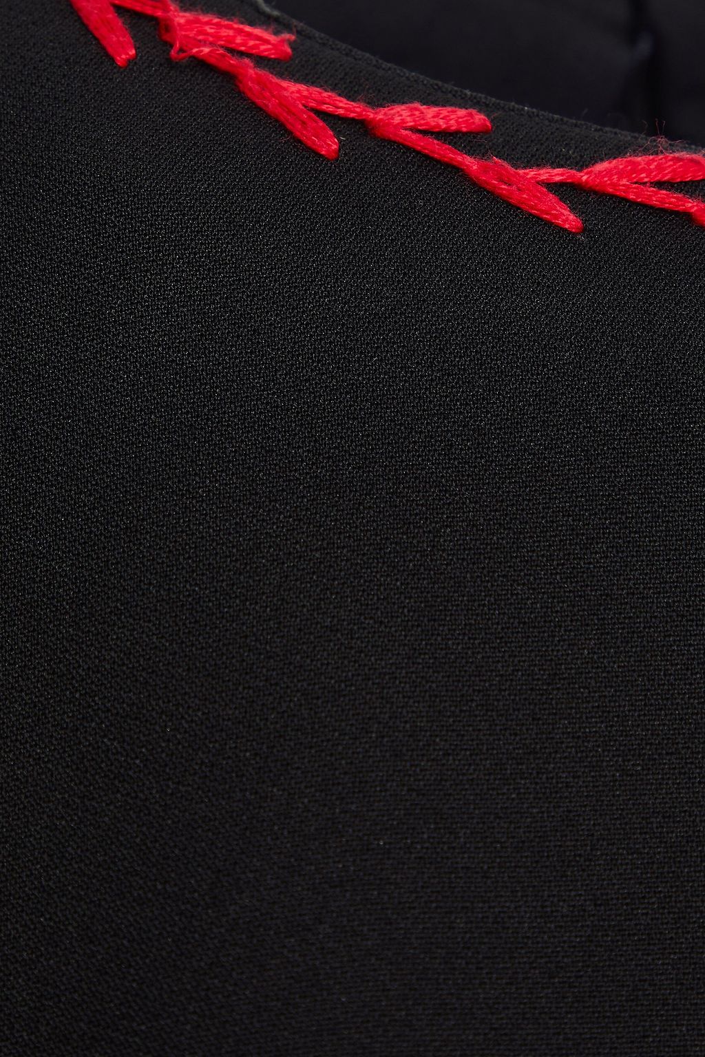 MCQUEEN Embroidered wool-blend crepe mini dress