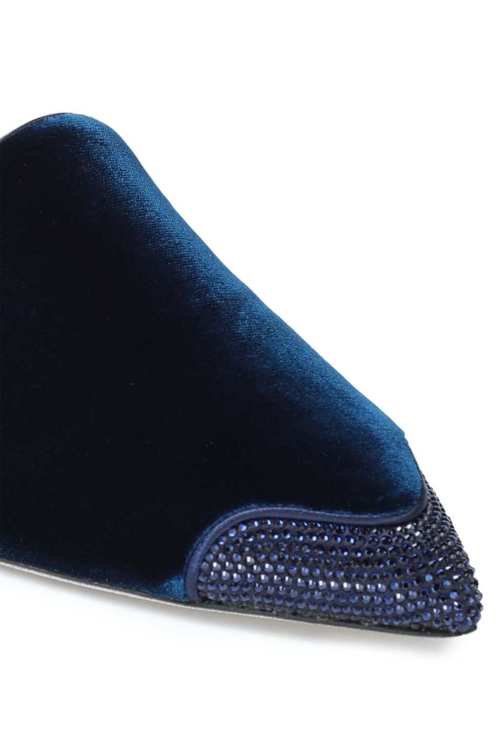 RENE' CAOVILLA Embellished velvet slippers
