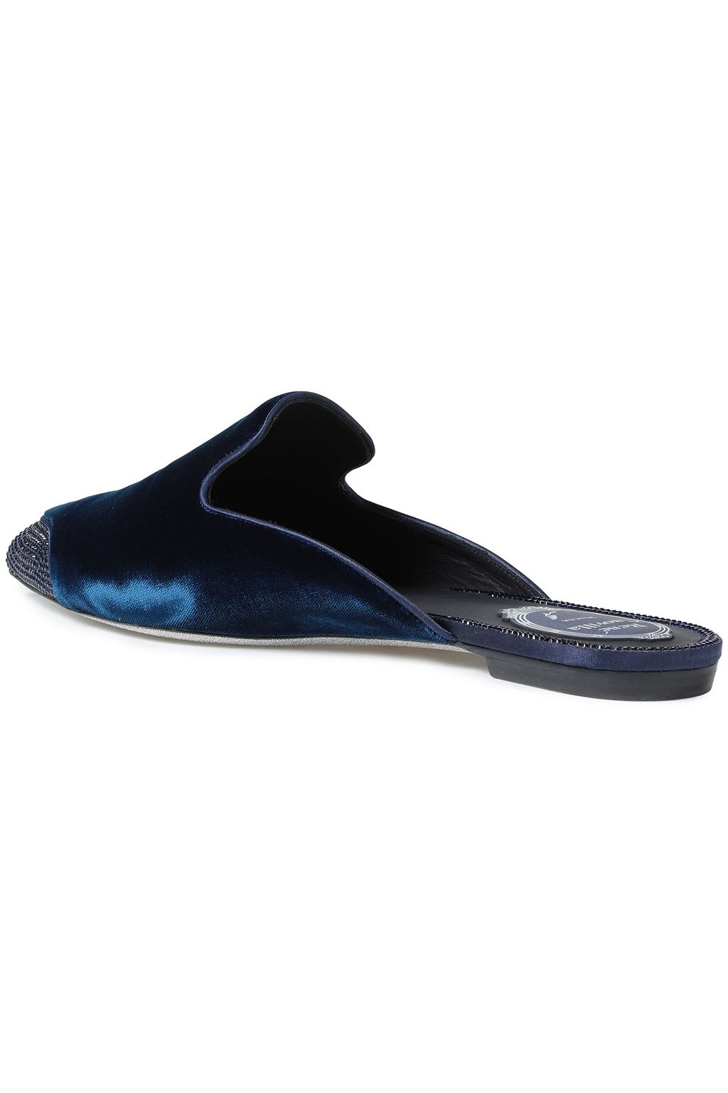 RENE' CAOVILLA Embellished velvet slippers