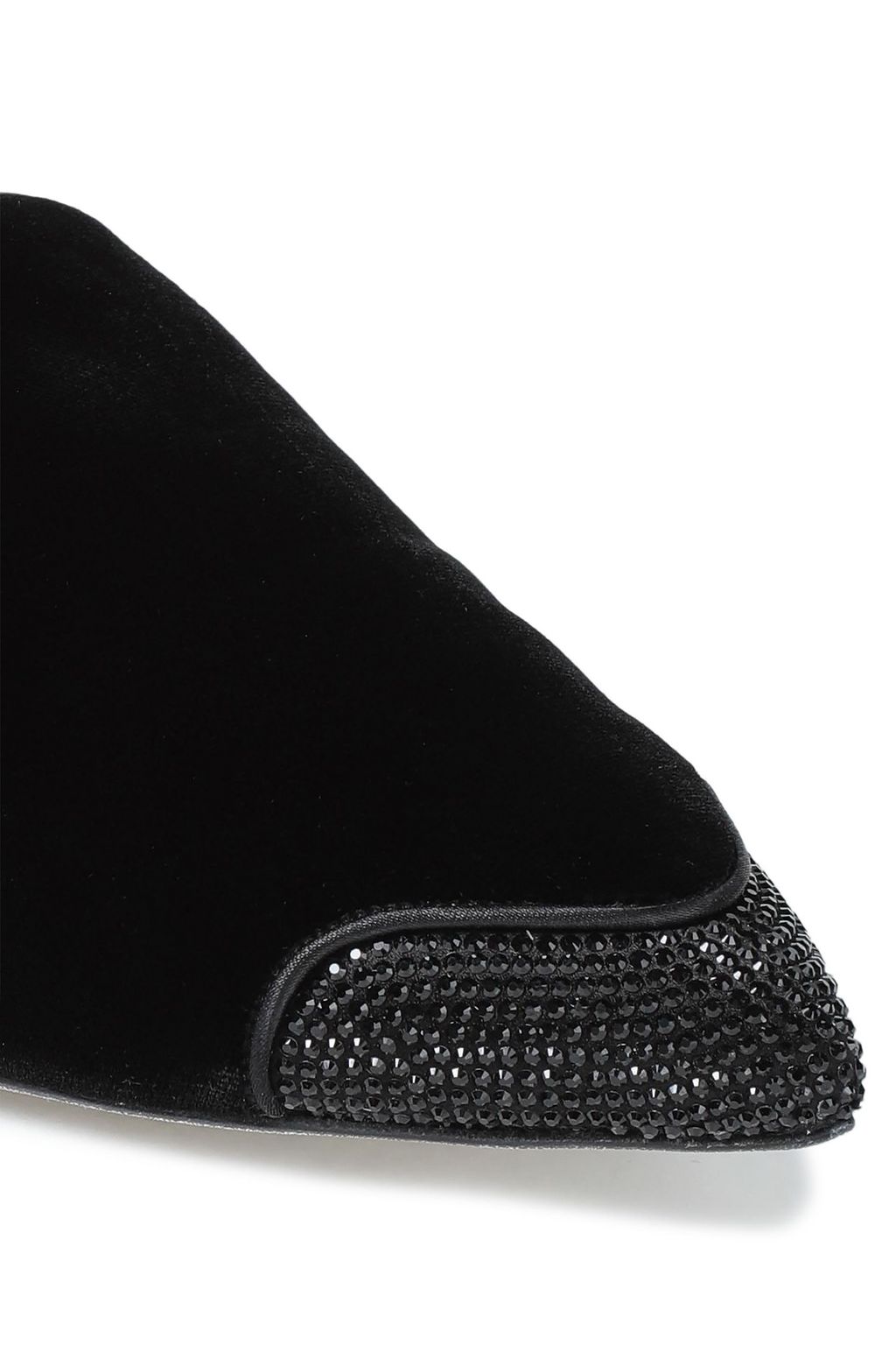 RENE' CAOVILLA Embellished velvet slippers