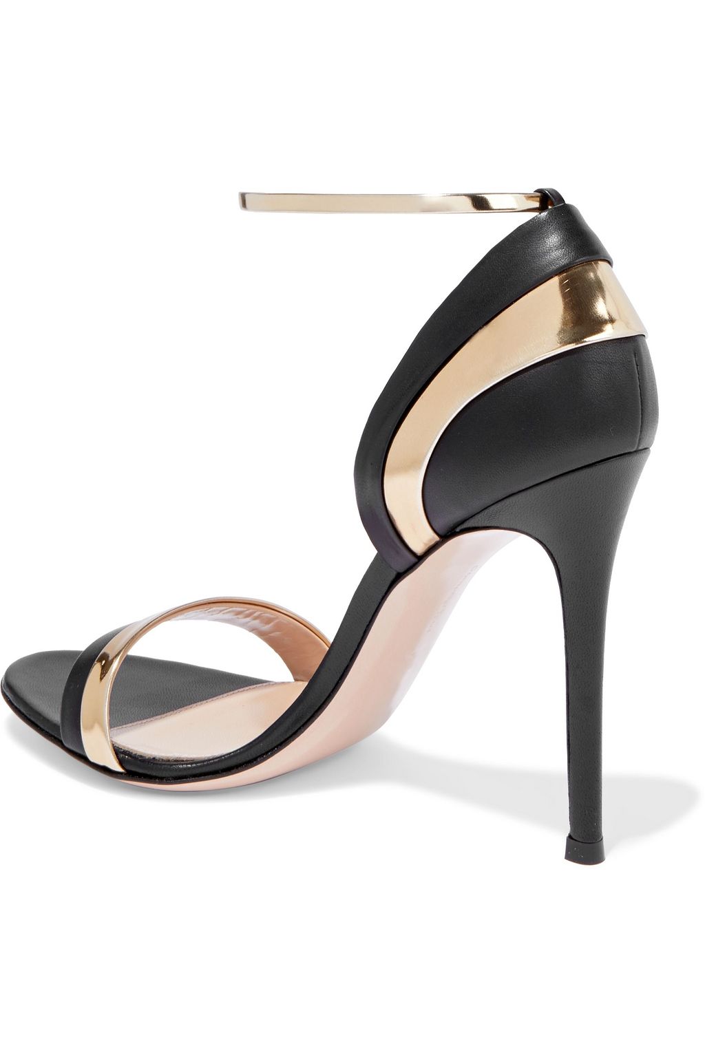 GIANVITO ROSSI Olga smooth and mirrored-leather sandals