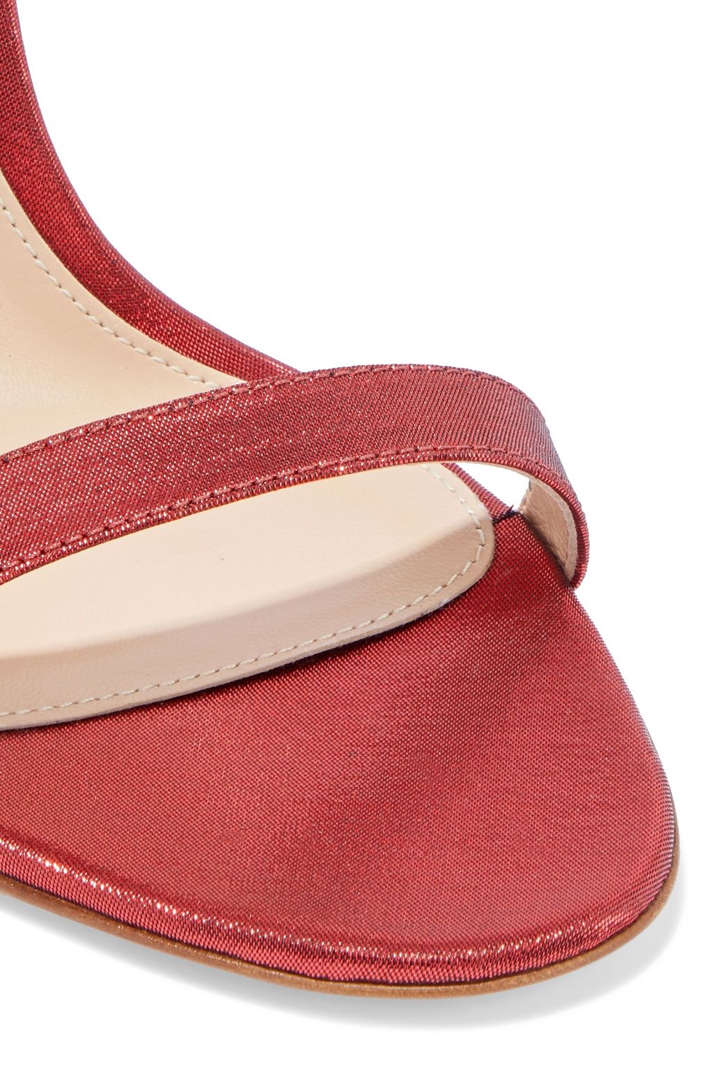 GIANVITO ROSSI Belvedere pleated lamé sandals