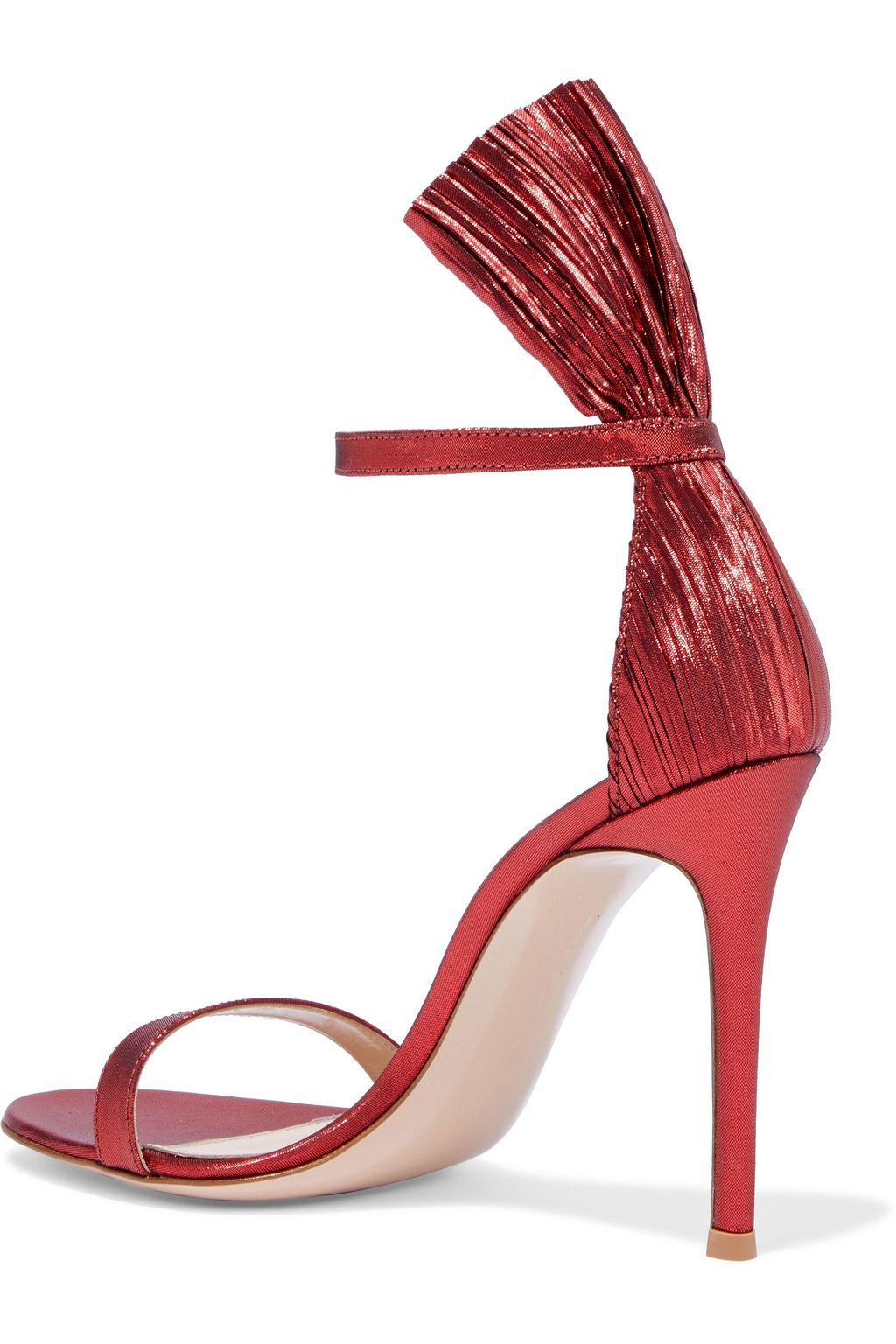GIANVITO ROSSI Belvedere pleated lamé sandals