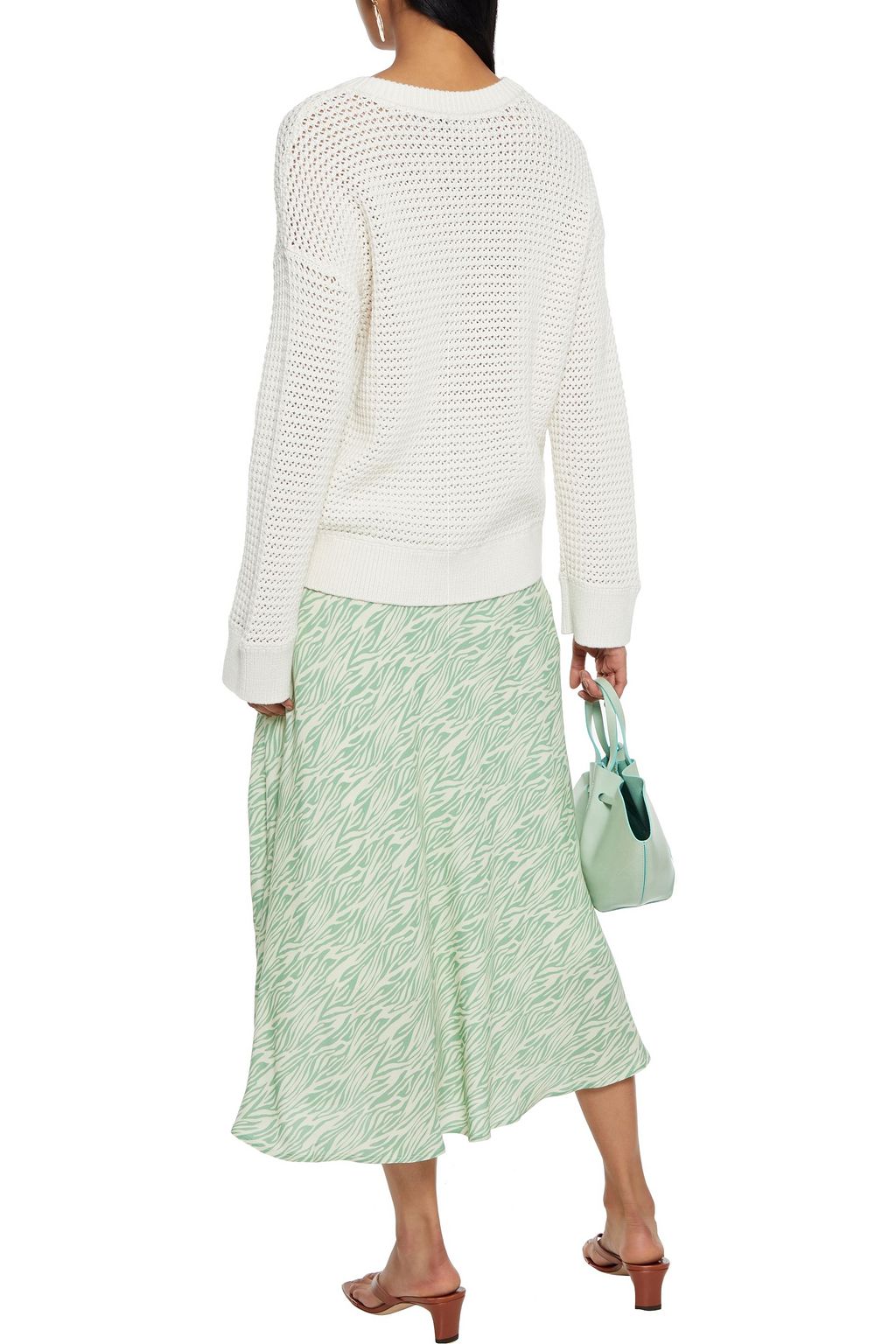 ALICE + OLIVIA Dorla open-knit cotton-blend sweater