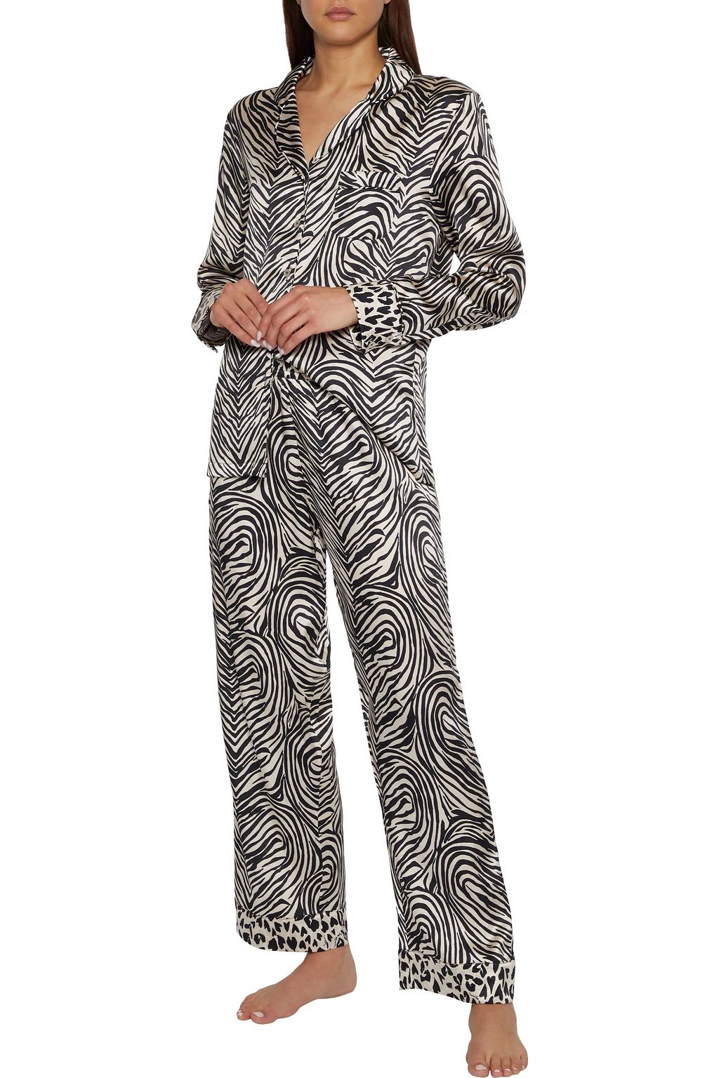 STELLA MCCARTNEY Maggie Twisting printed silk-blend satin pajama pants