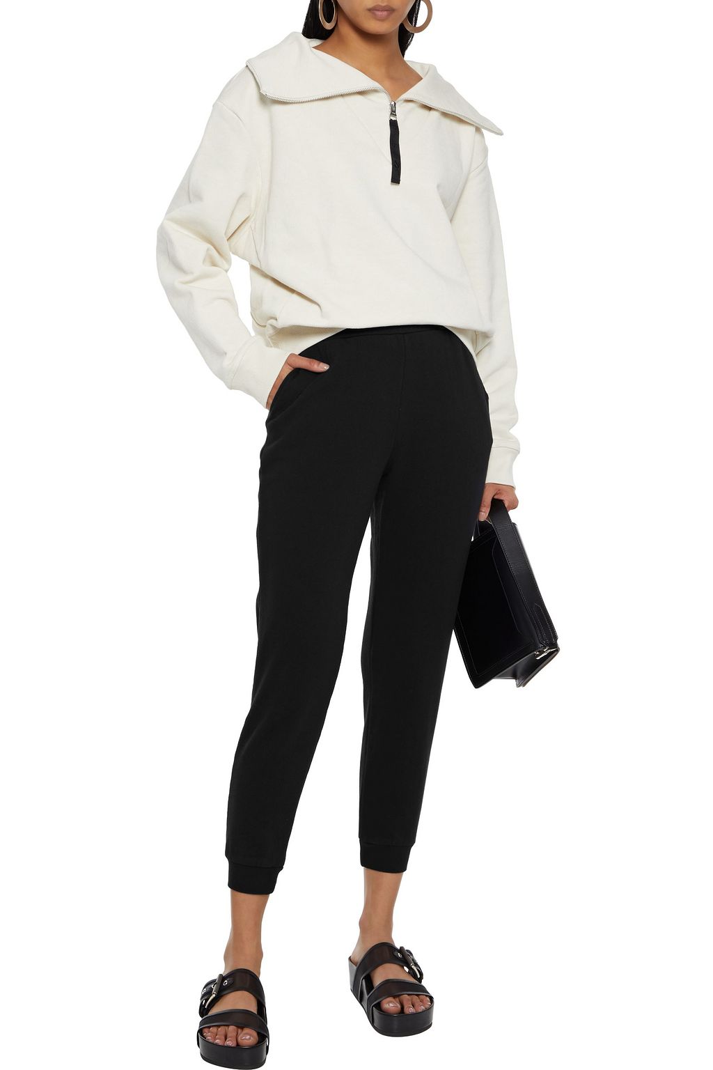 ALICE + OLIVIA NYC cropped fleece track pants