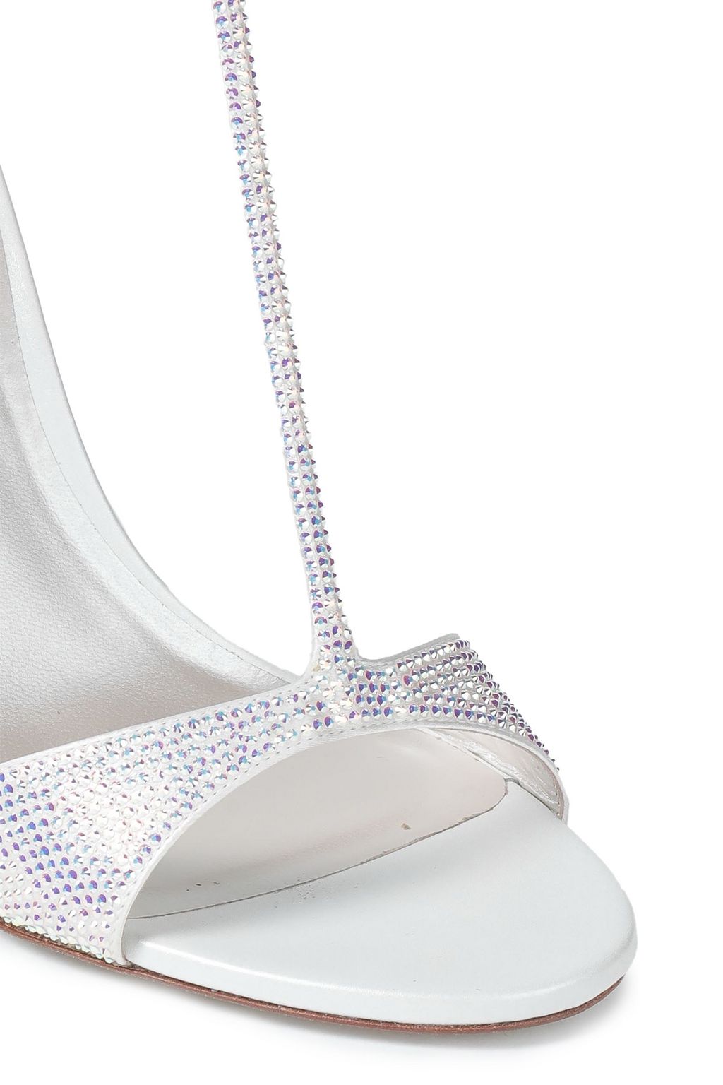 RENE' CAOVILLA Crystal-embellished satin sandals