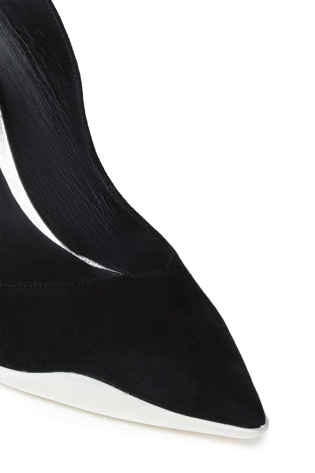 RENE' CAOVILLA Embellished two-tone suede pumps