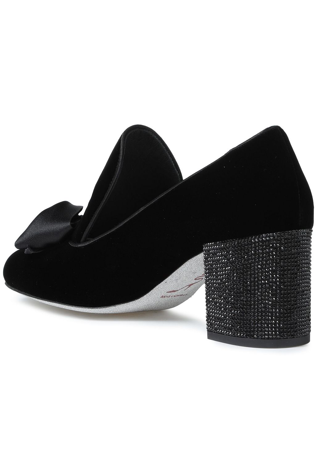 RENE' CAOVILLA Embellished velvet pumps