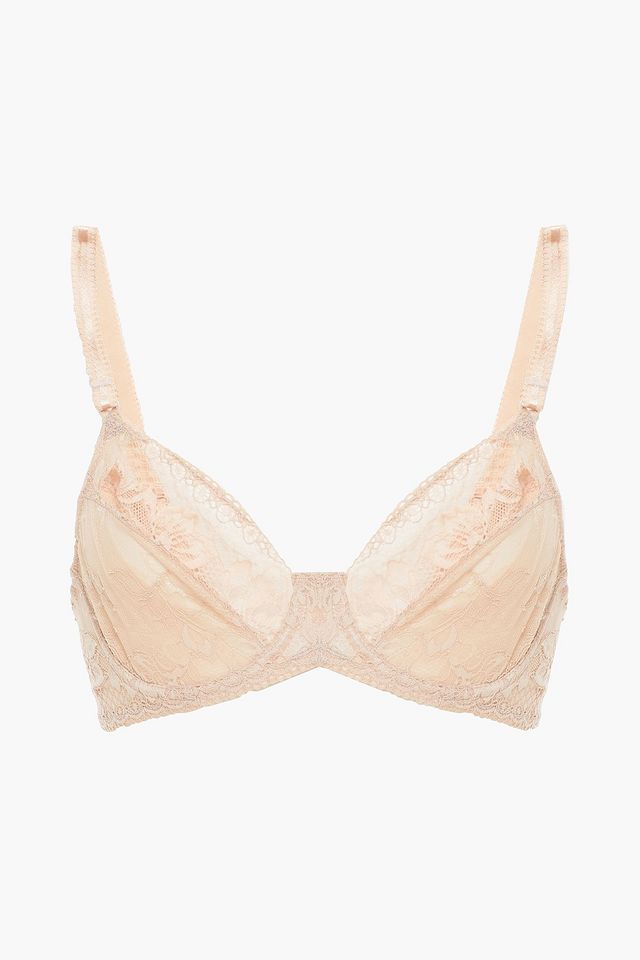 Lace to Love point d'esprit underwired bra