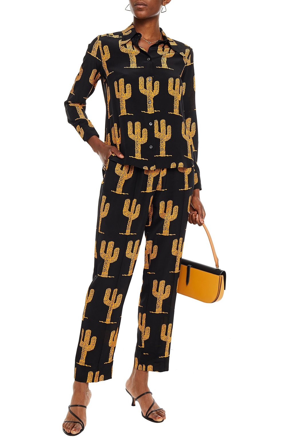 BELLA FREUD Printed silk crepe de chine straight-leg pants