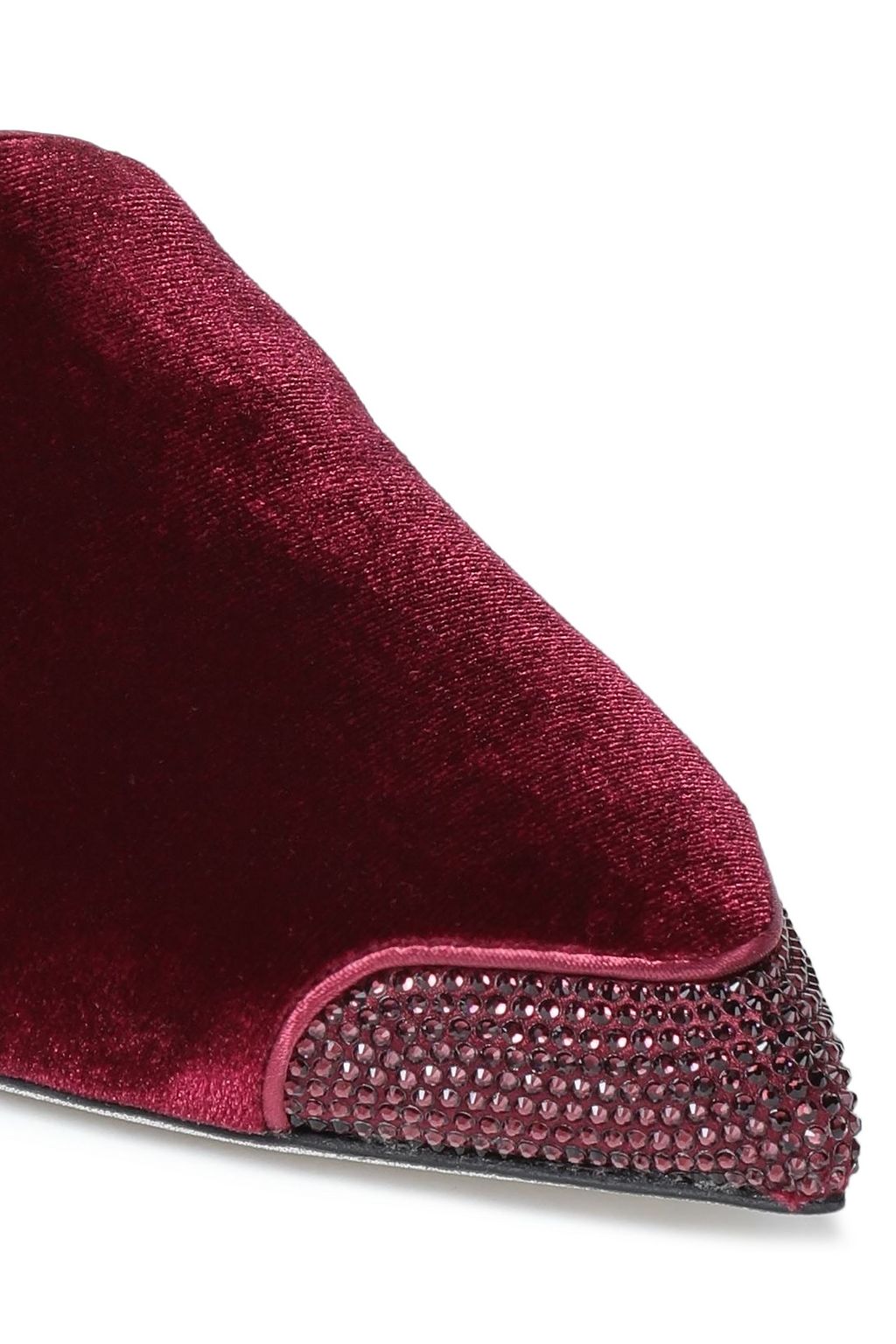 RENE' CAOVILLA Embellished velvet slippers