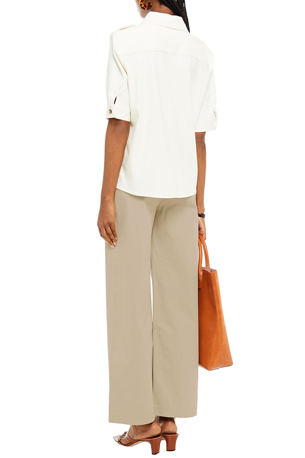 BA&SH Monica cotton-blend twill wide-leg pants