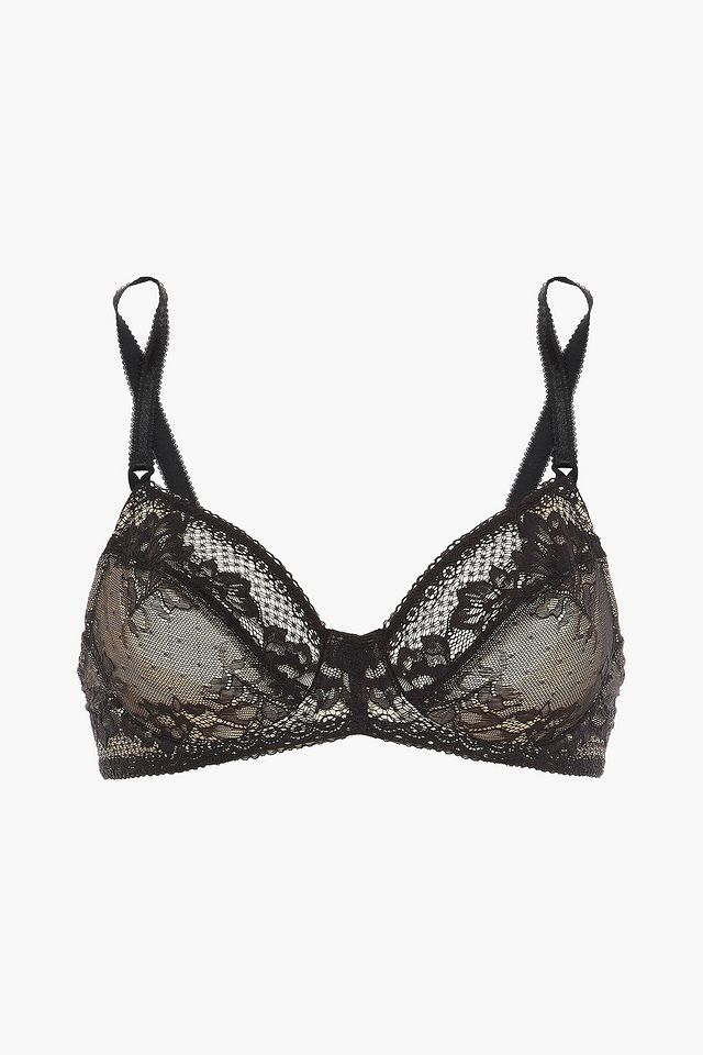 Lace to Love point d'esprit underwired bra