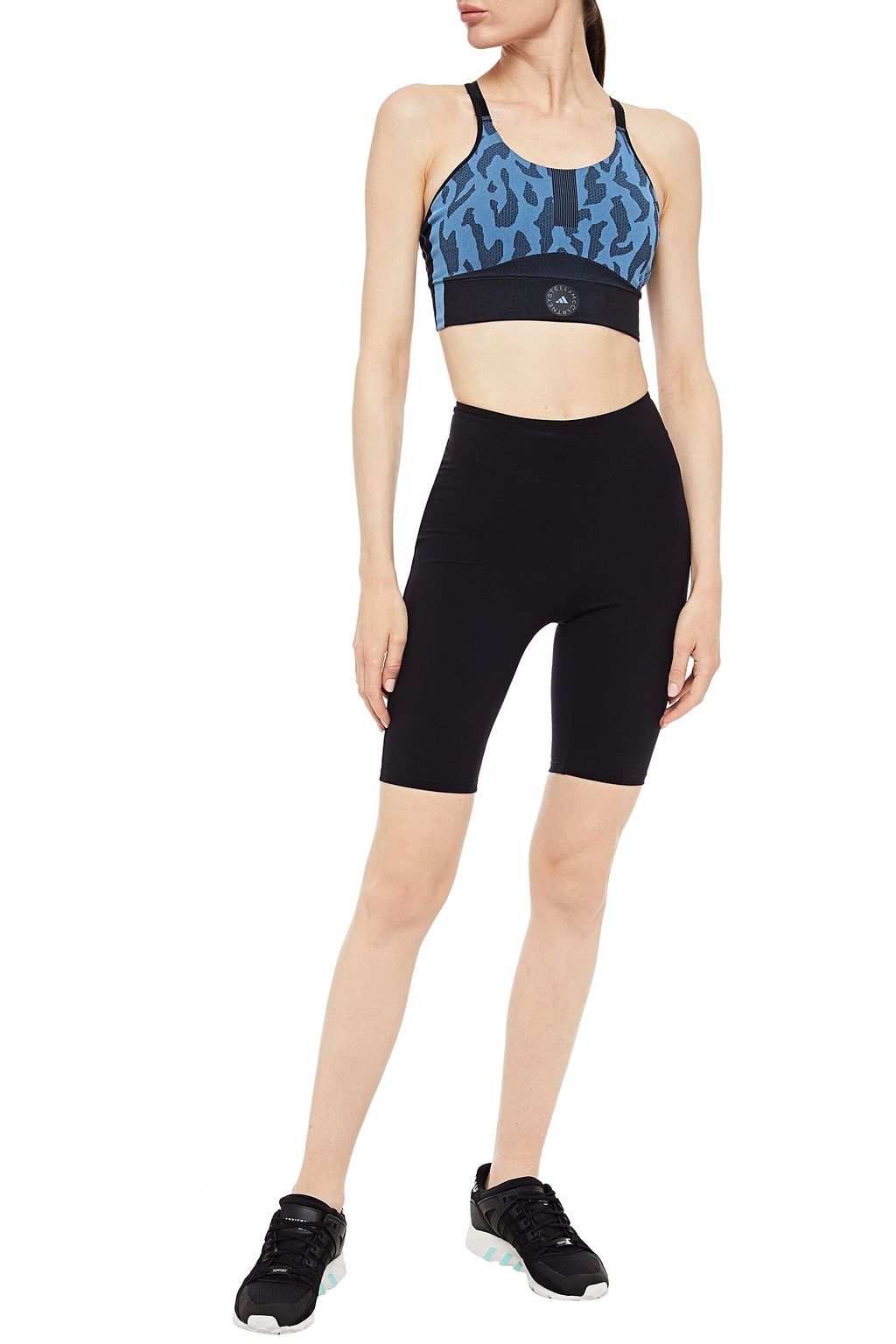 ADIDAS BY STELLA MCCARTNEY Cutout leopard-print stretch-jacquard sports bra