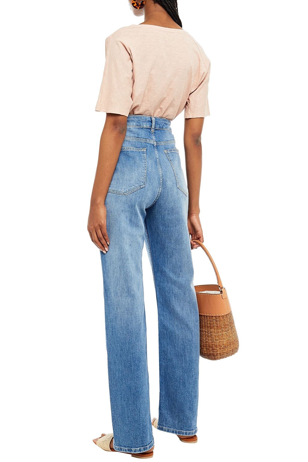 BA&SH Faded high-rise straight-leg jeans