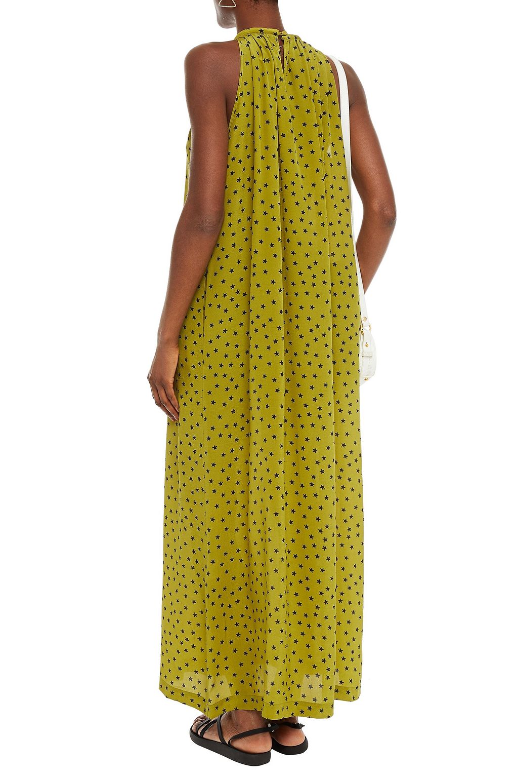 BELLA FREUD Edie gathered printed silk crepe de chine maxi dress