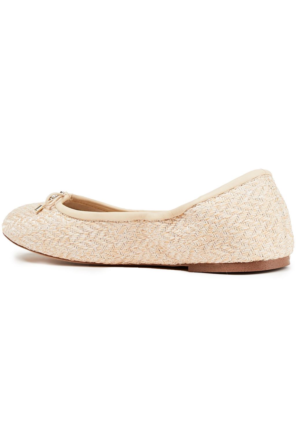 SAM EDELMAN Leather-trimmed woven ballet flats