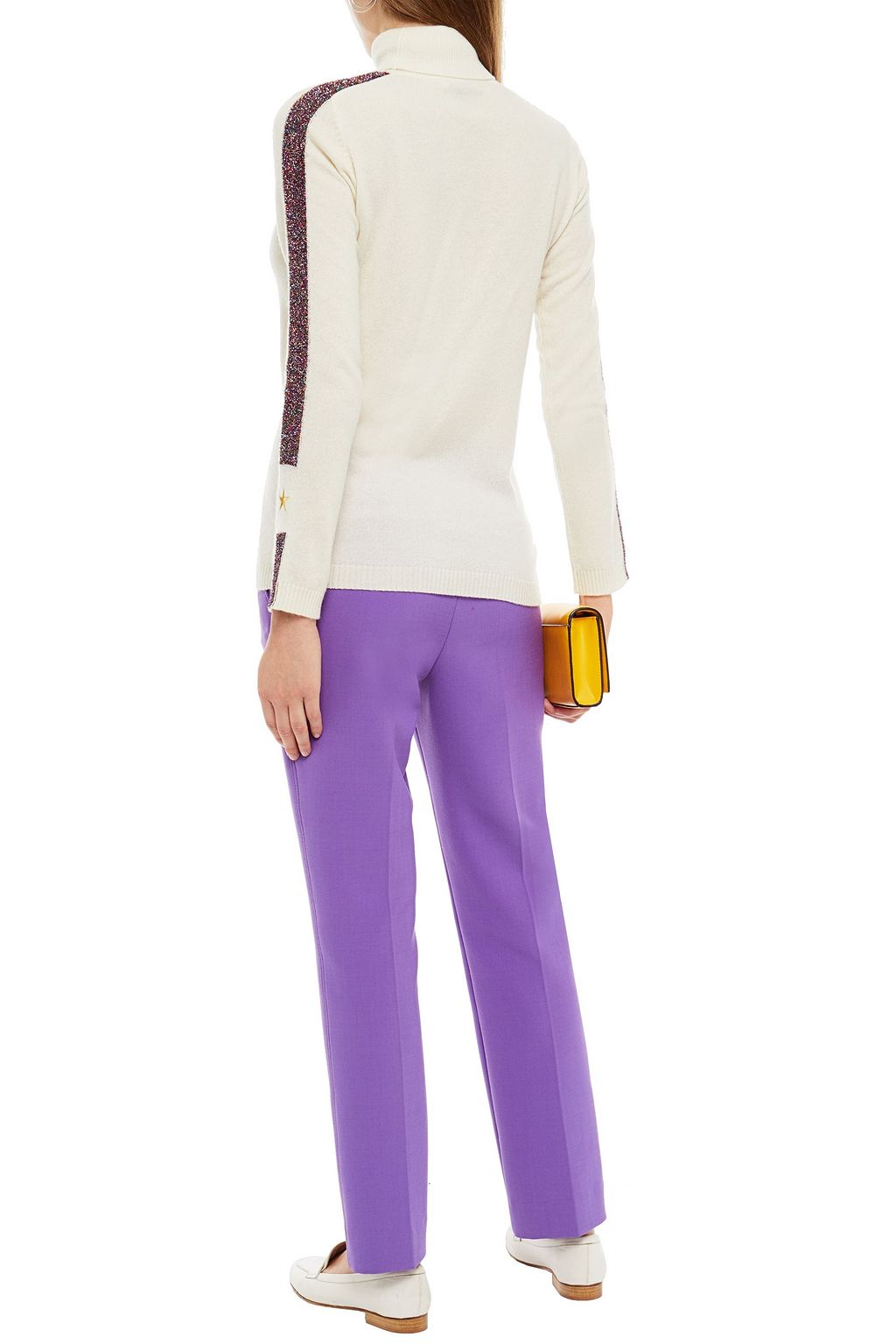 BELLA FREUD Tinsel-trimmed wool-blend turtleneck sweater