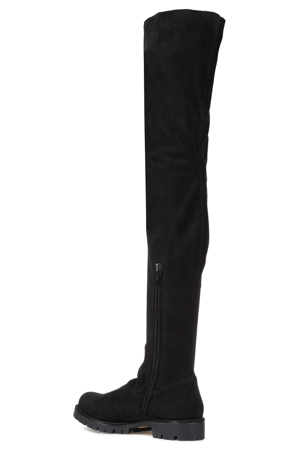 RENE' CAOVILLA Crystal-embellished stretch-suede thigh boots