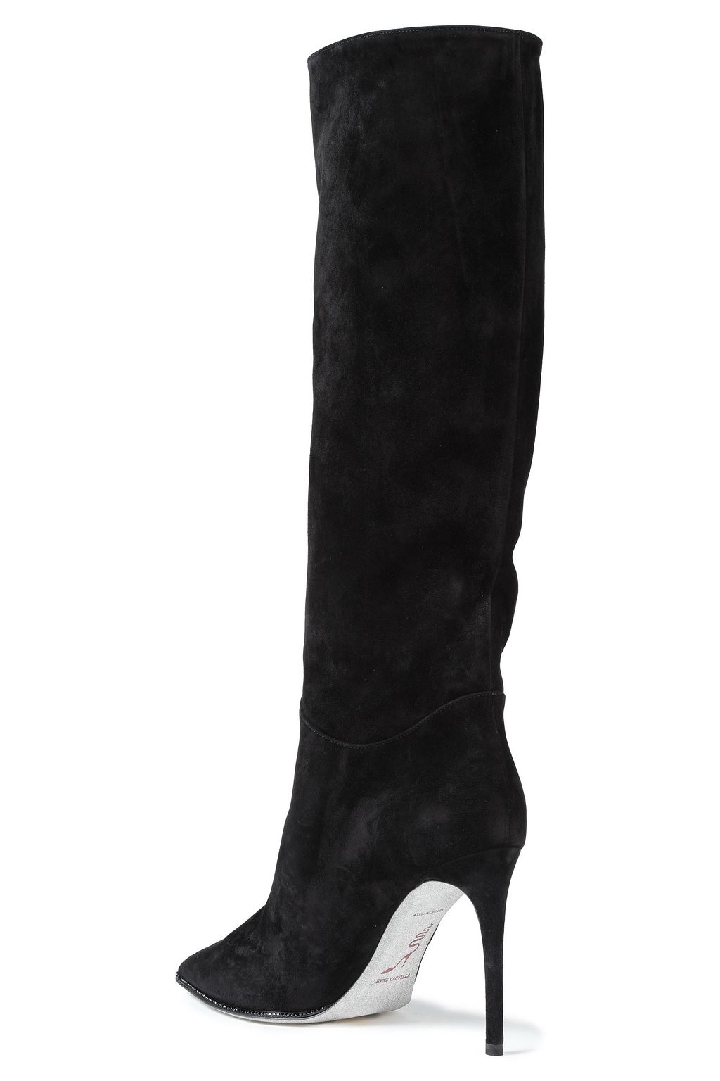 RENE' CAOVILLA Crystal-embellished suede knee boots