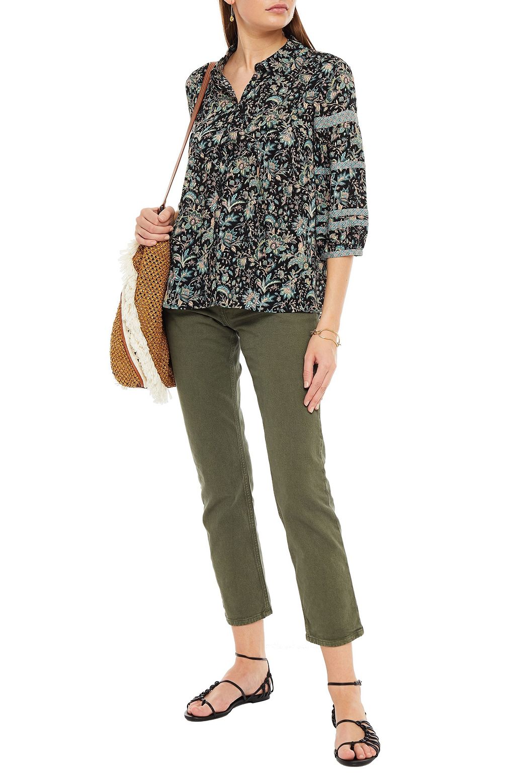 BA&SH Cropped high-rise slim-leg jeans