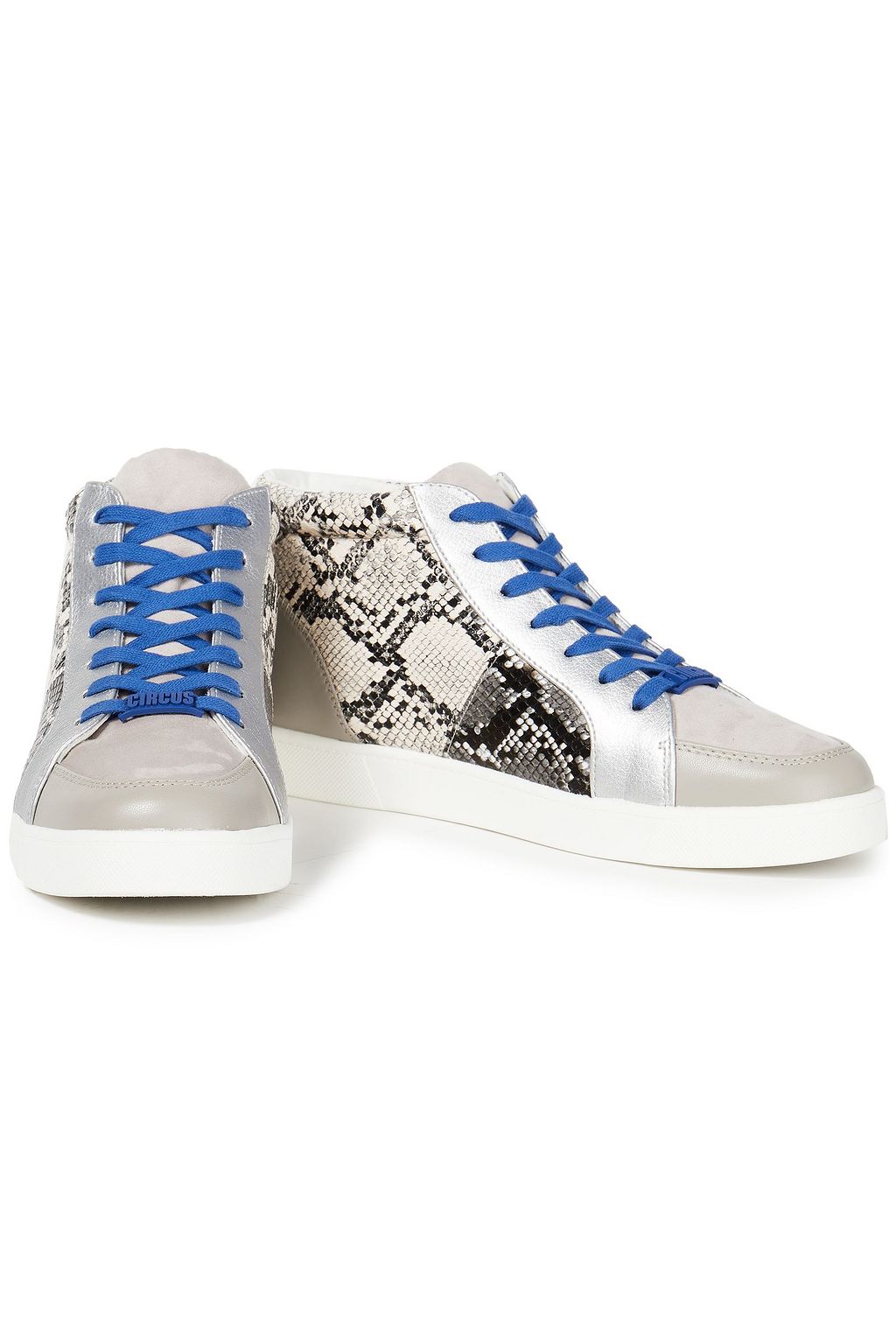 CIRCUS BY SAM EDELMAN Metallic faux smooth and snake-effect leather sneakers