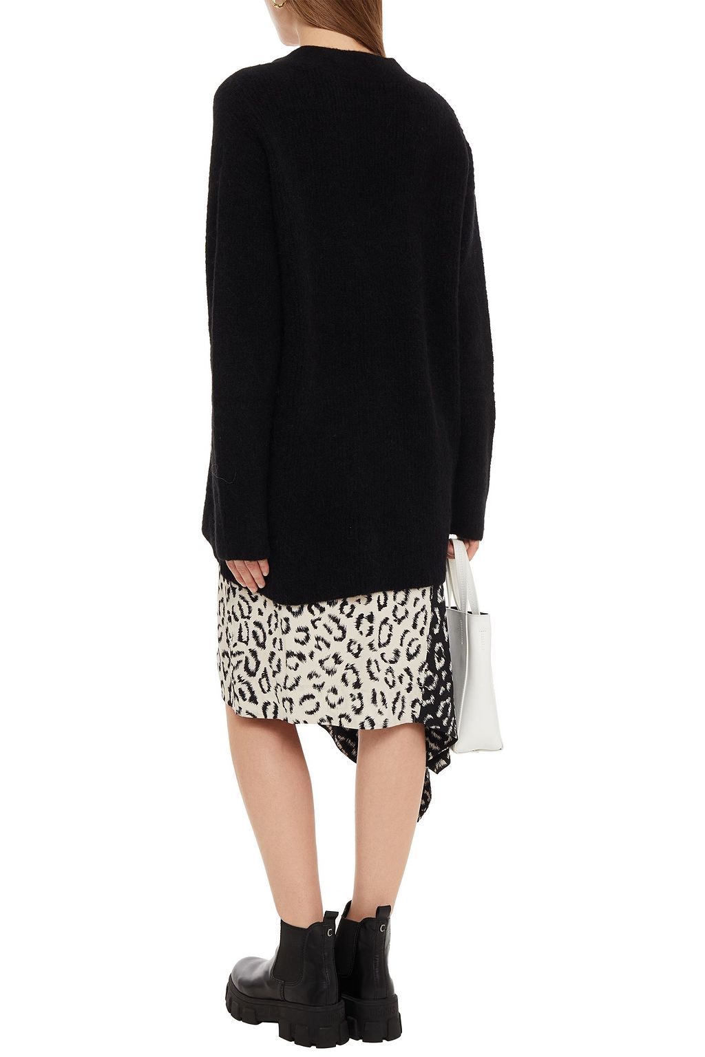 GANNI Brushed ribbed-knit sweater